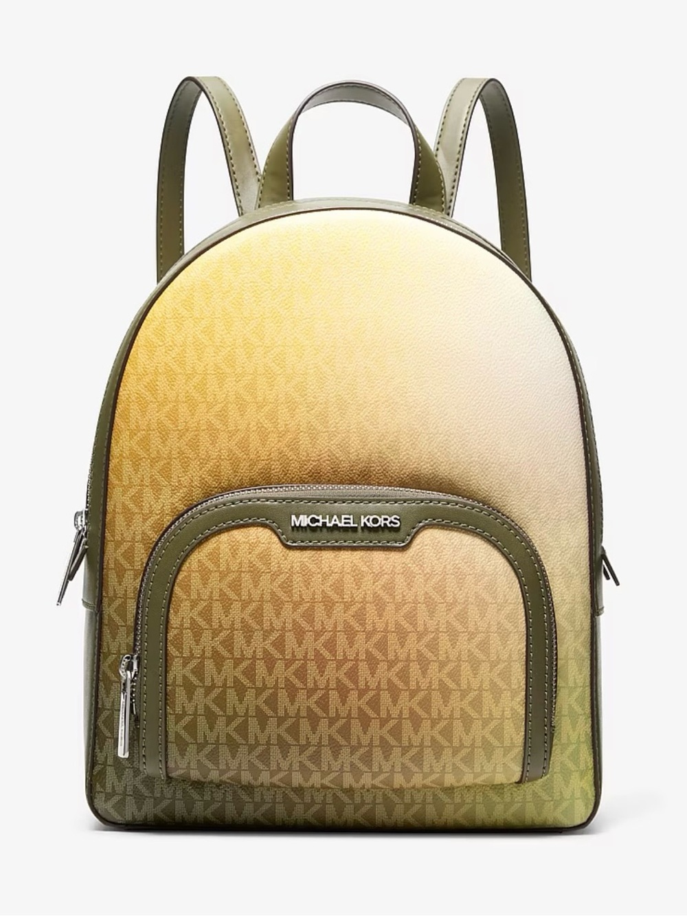 Michael Kors Olive to Gold Gradient MK Logo Backpack